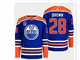 Men's Edmonton Oilers #28 Connor Brown Royal 2024 Stanley Cup Final Patch Stitched Jersey Dzhi,baseball caps,new era cap wholesale,wholesale hats